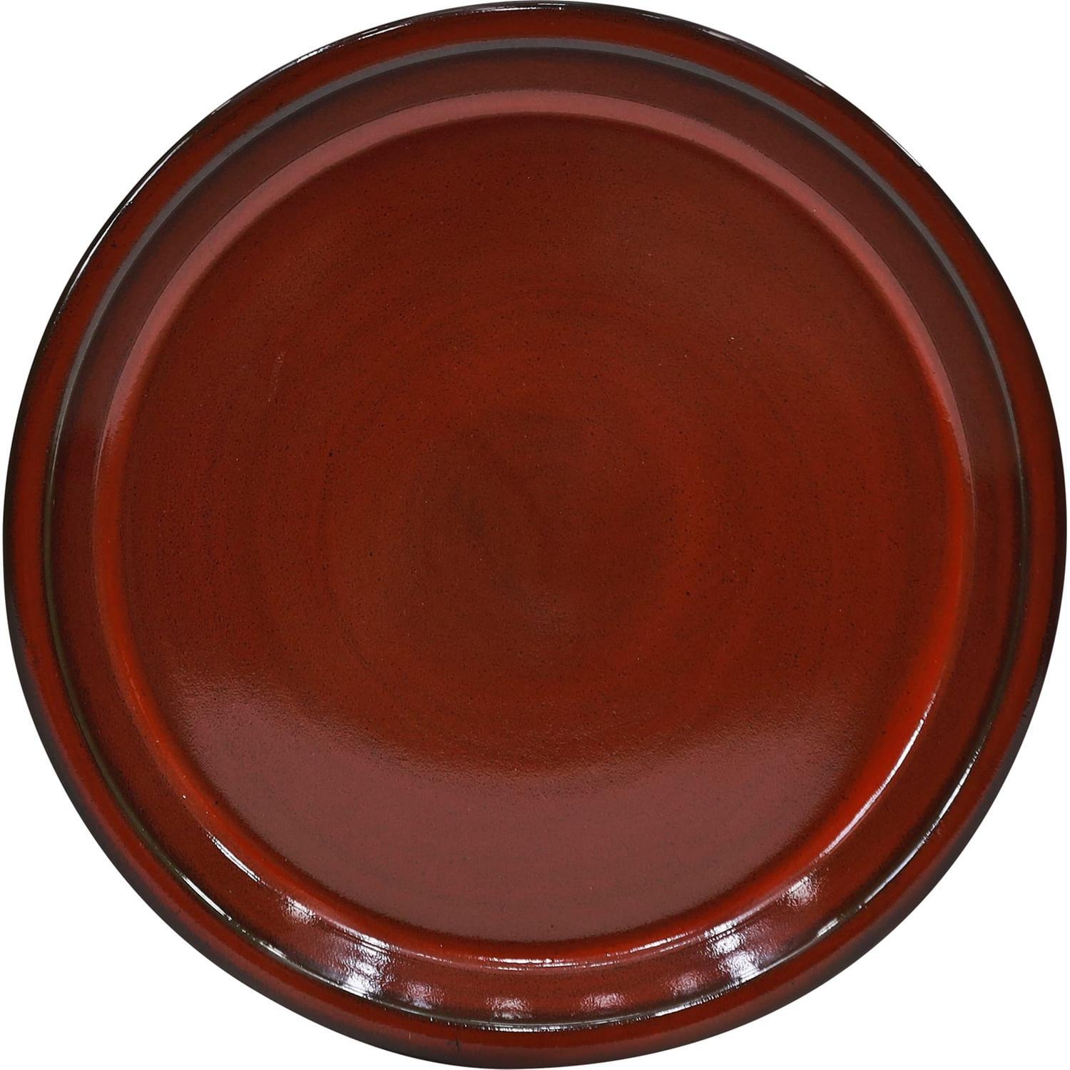 Glazed Round Saucer 26cm Firework Red