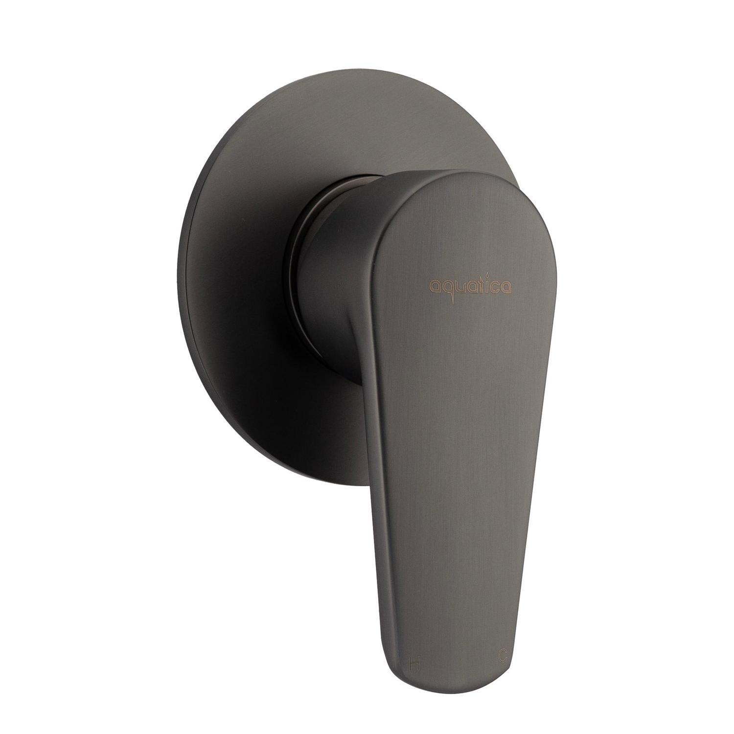 Round Shower Mixer  Gun Metal