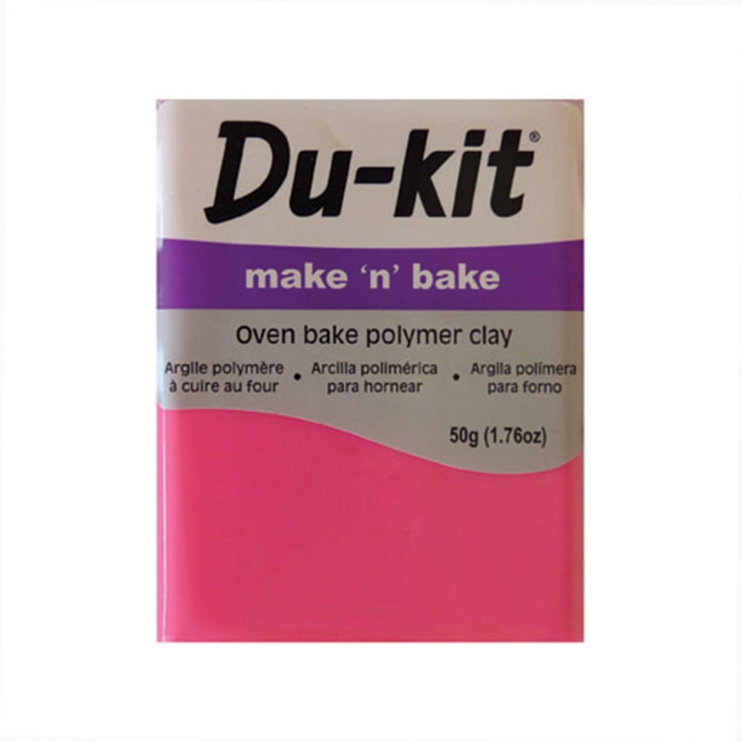 Oven Bake Polmer Clay 50 g Fluro Pink