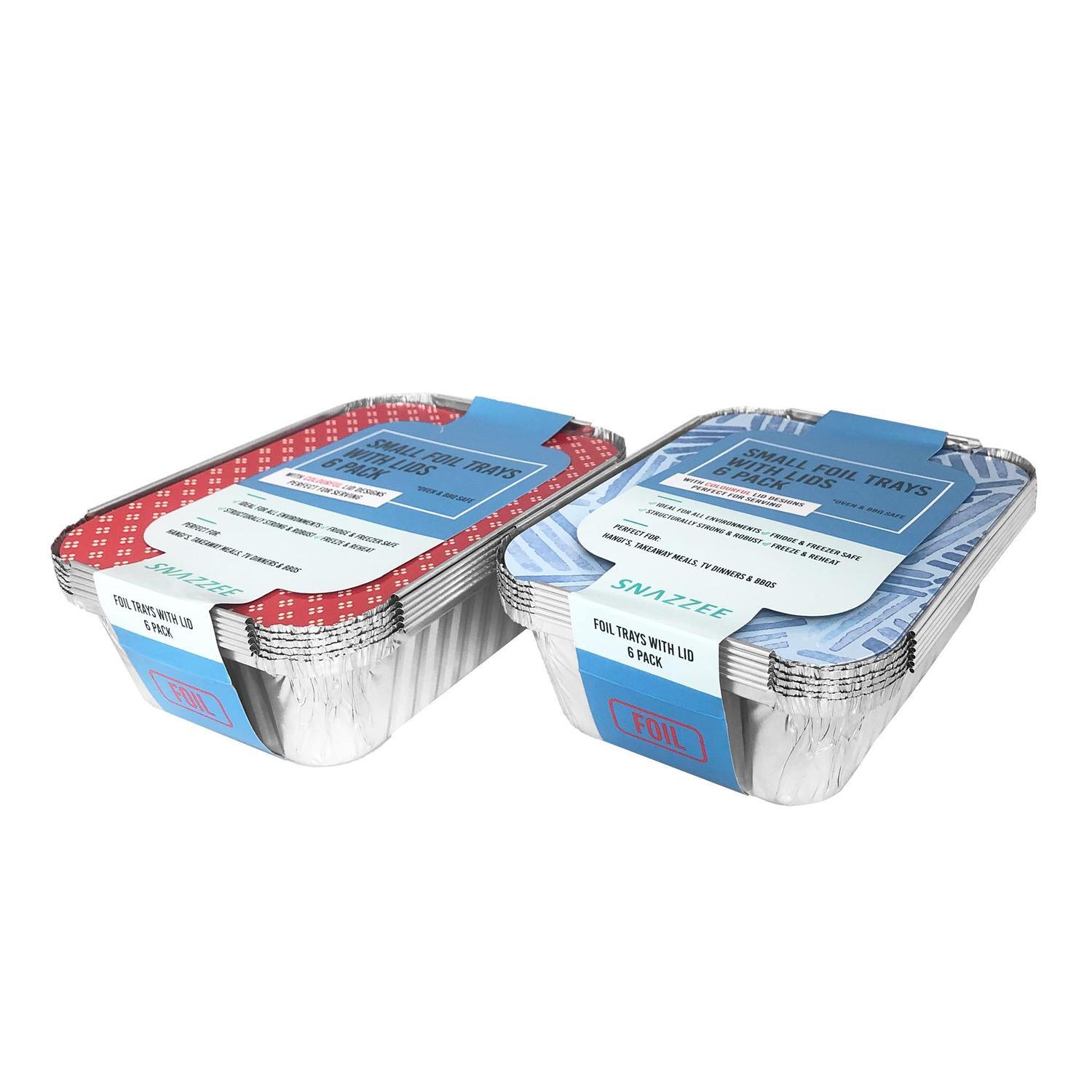 Foil Heat and Serve Tray W/Lid 6pack