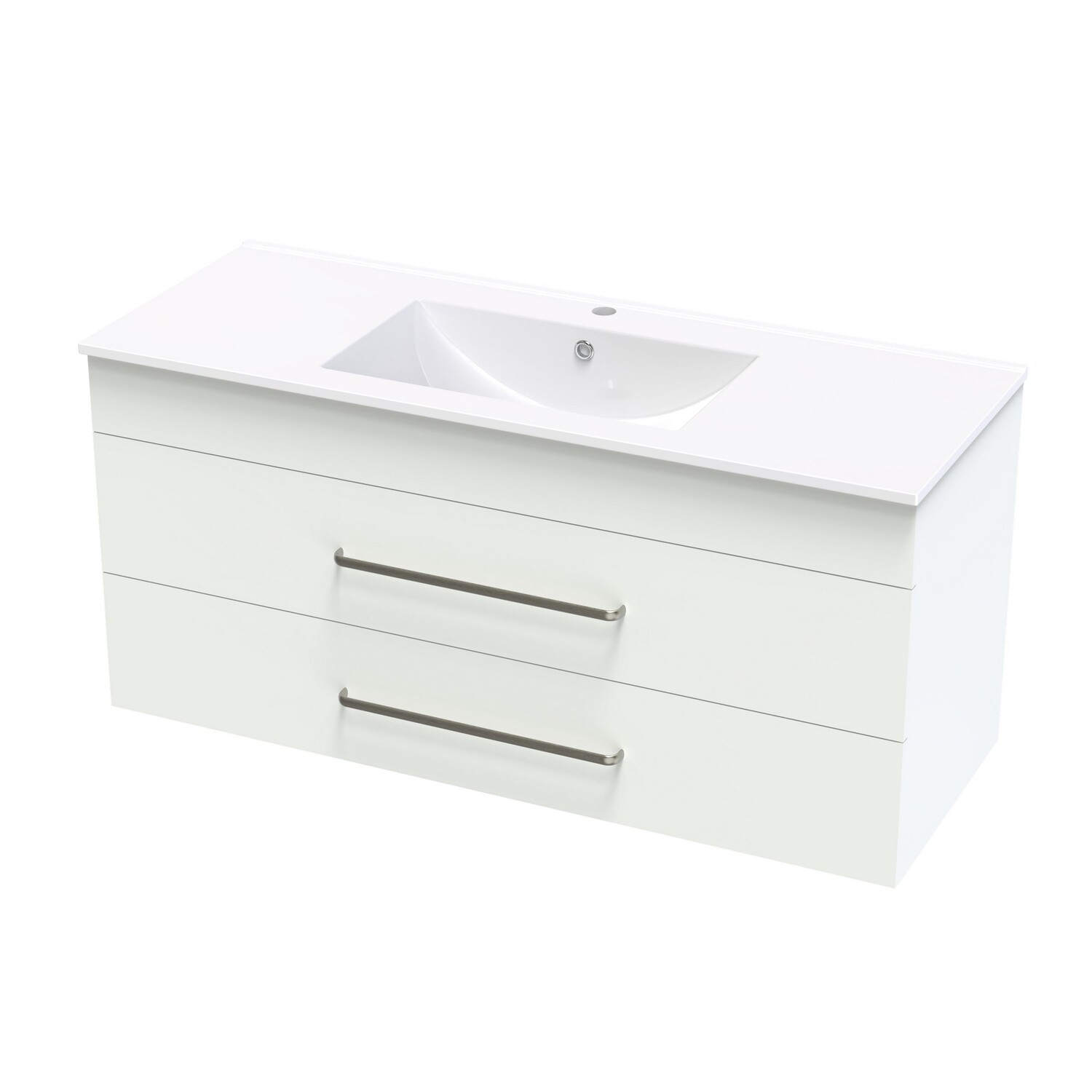 Pacific 1200 Double Drawer Wall White Melamine