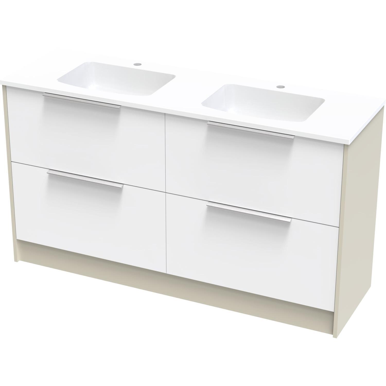Nikau Grove 1500Db Double Drawer Floor Ultra Gloss White/Colour