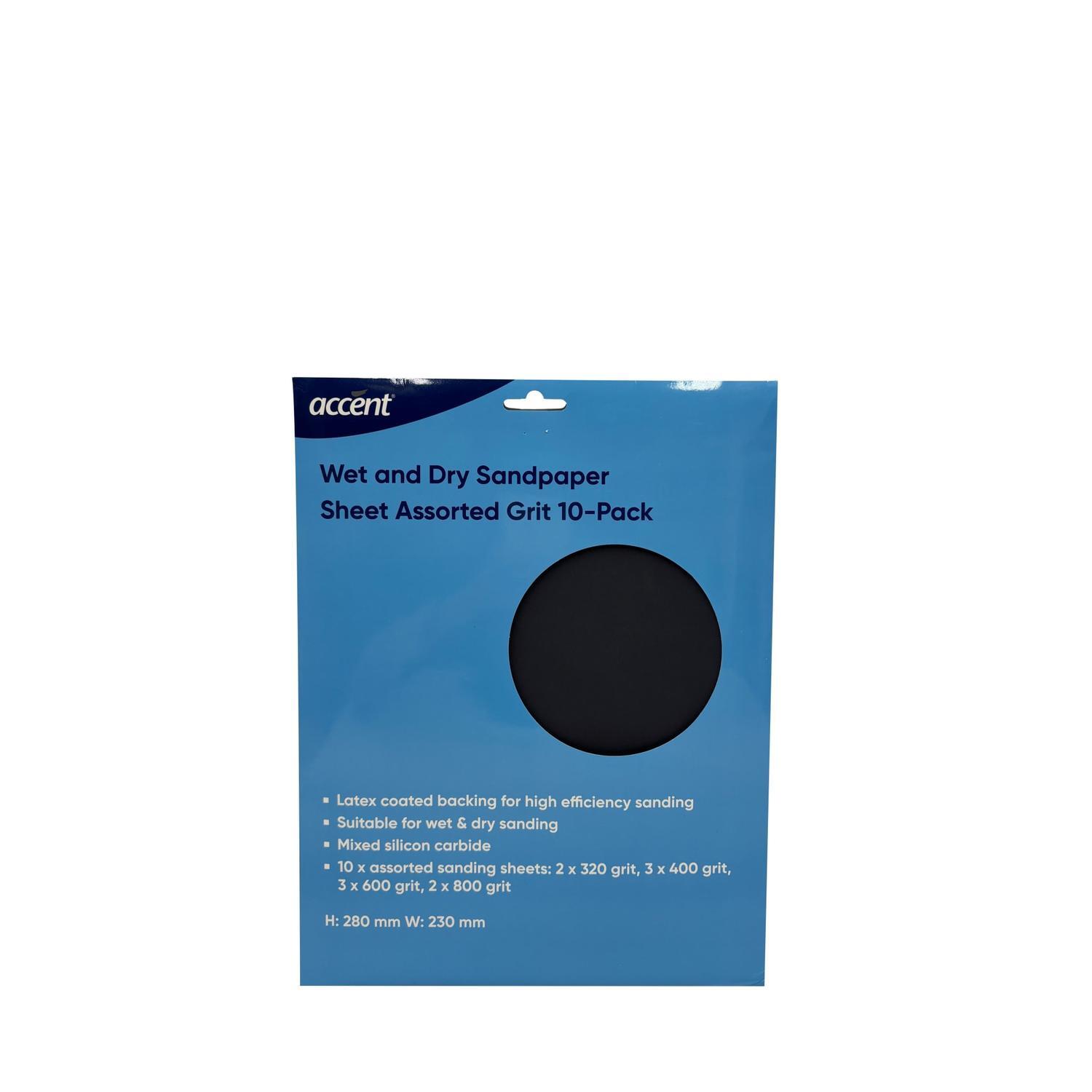 Assorted sandpaper sheets Wet/Dry 10 pack