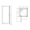 2 Sided Side Mould Acrylic Shower Offset Waste 900 x 900 x 2015mm Black