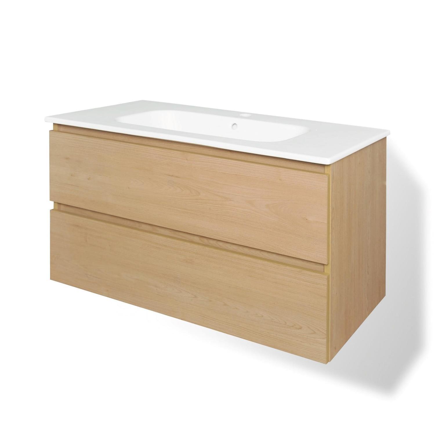 Bianca Wall Hung Vanity Set 900mm Oak