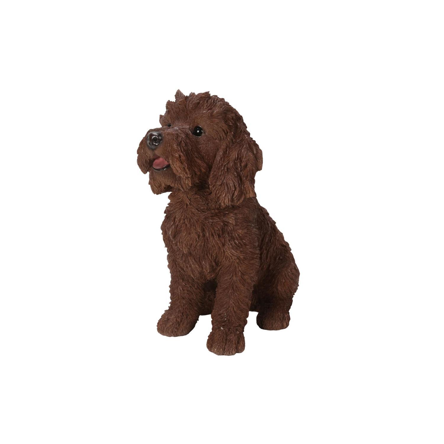 Chocolate Labradoodle Dog Garden Ornament