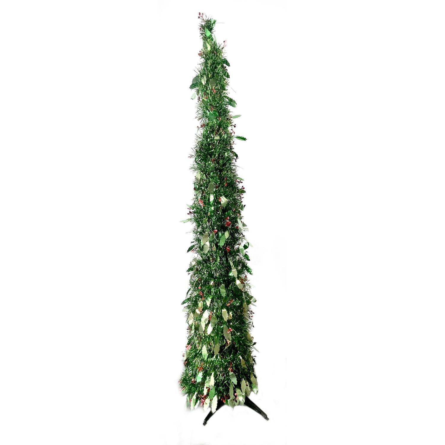 Christmas Tinsel Pop Up Tree Green / Red