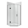 Solara 1000 x 1000mm Angle Front White Tray, Liner and Matte Black Hinged Screen Package
