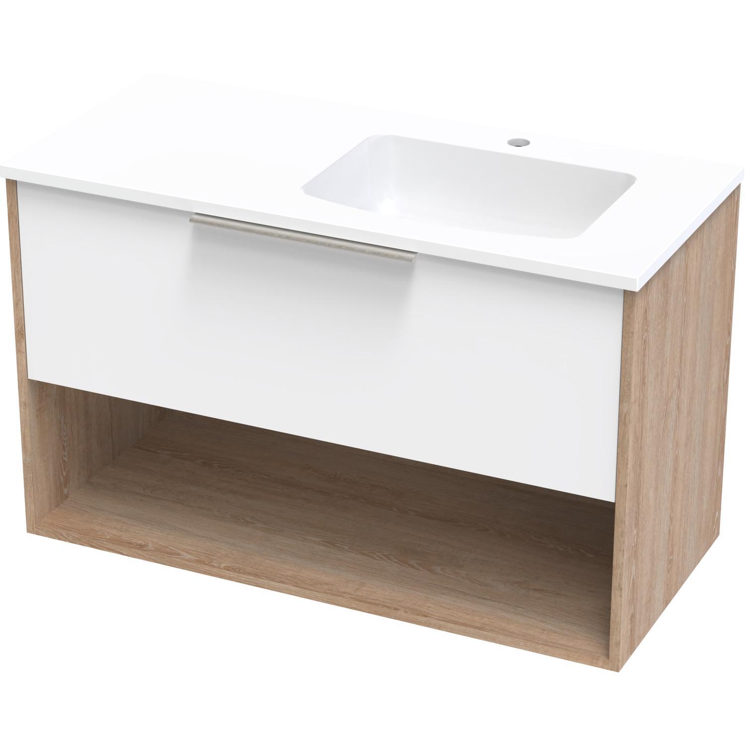 Nikau Grove 1000 Right Hand Bowl Drawer Open Ultra Gloss White/Colour