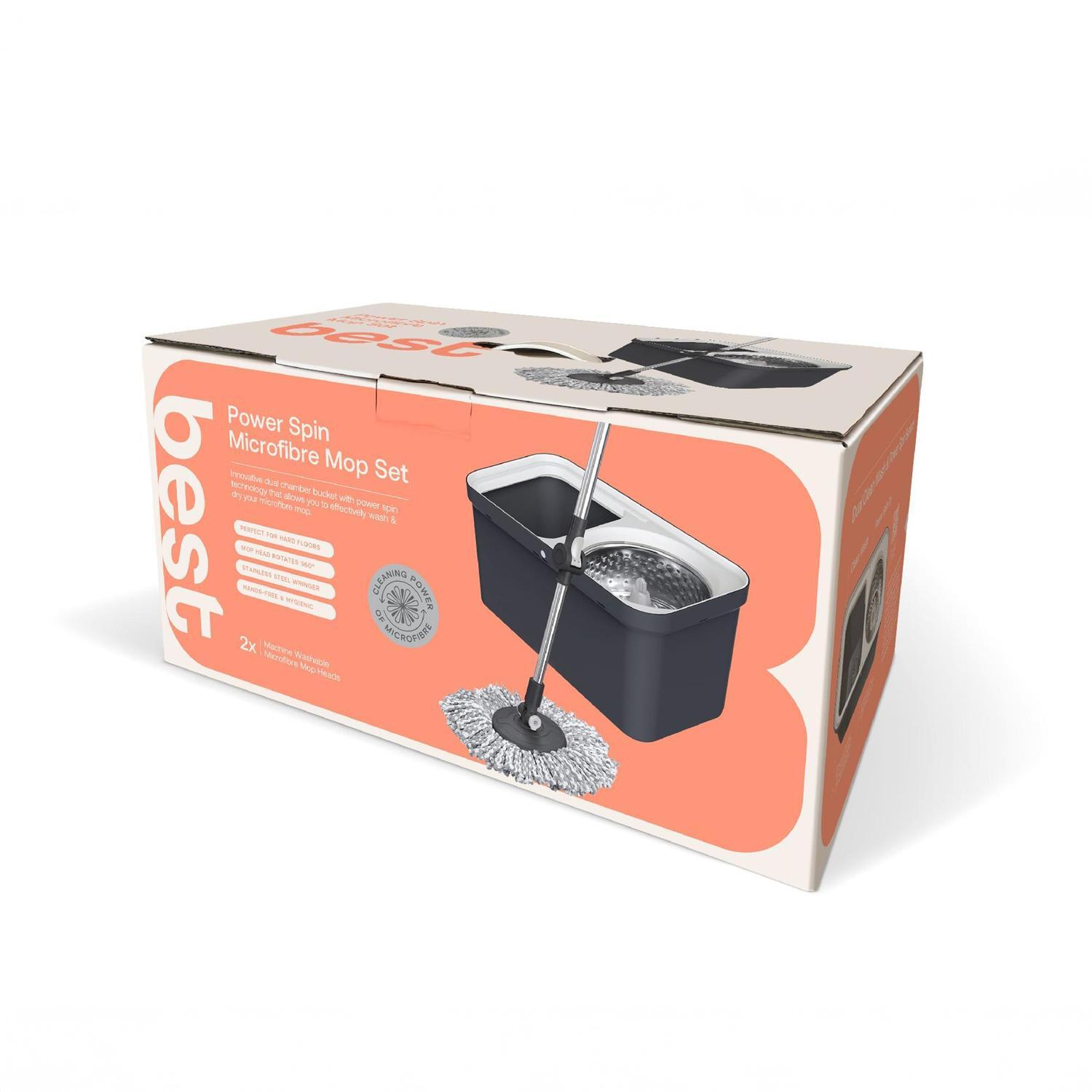 BEST Rapid Spin Mop Microfibre Mop Set