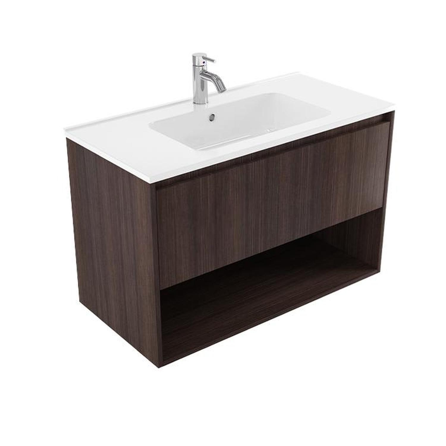 Wall Vanity 900mm Charred Oak