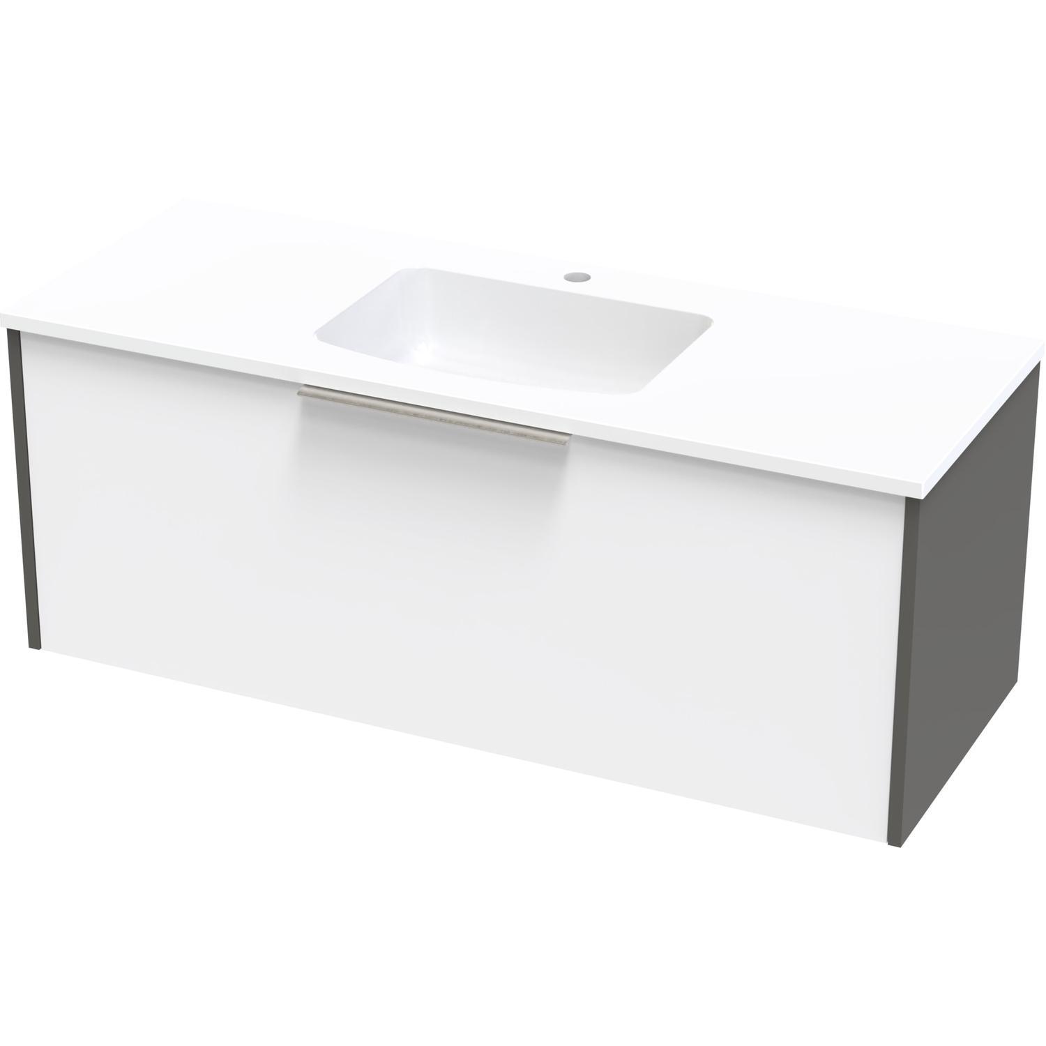 Nikau Grove 1200 Single Drawer Ultra Gloss White/Colour White