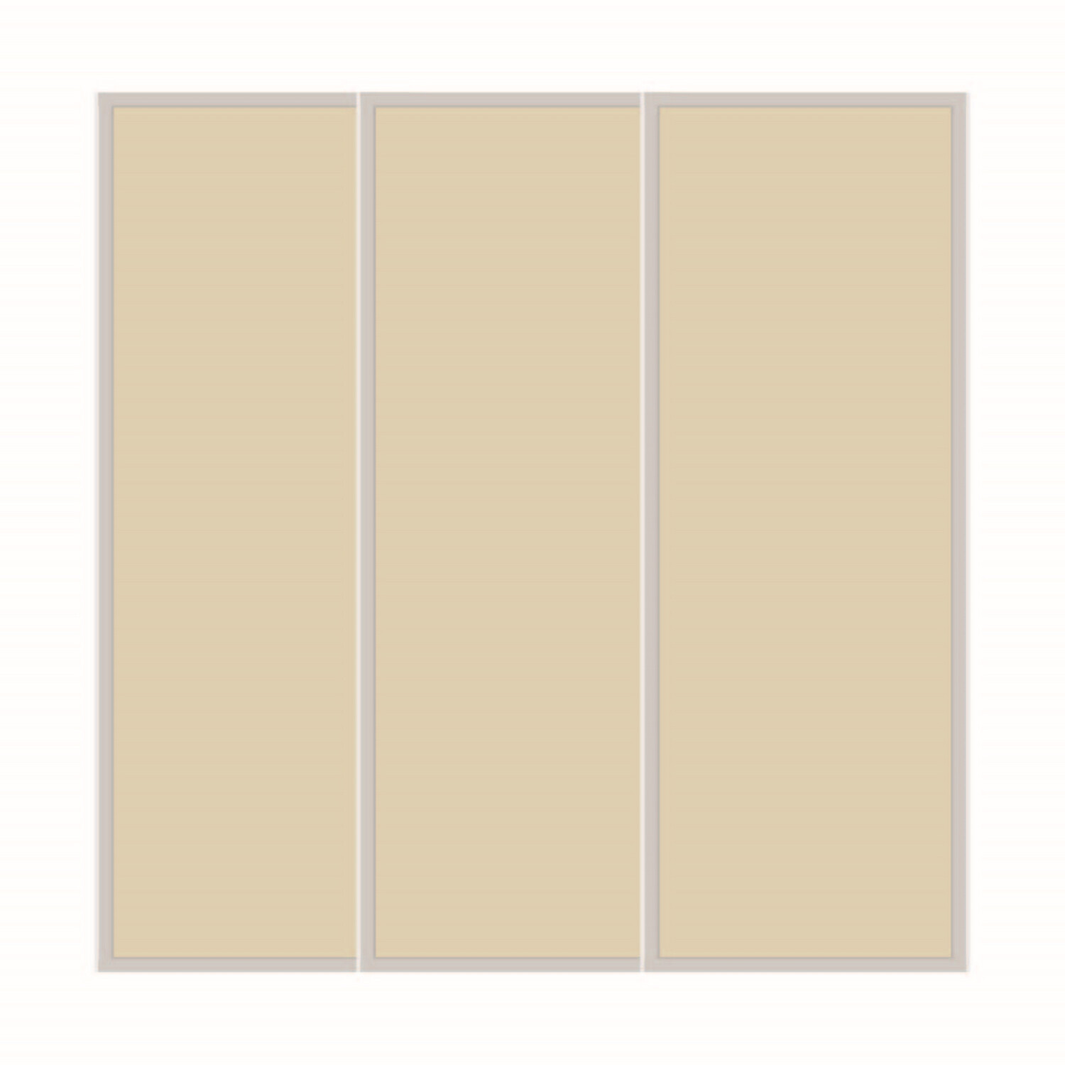 Sliding Wardrobe Door (Aluminium Frame) H: 2000mm, W: 600mm Plain MDF