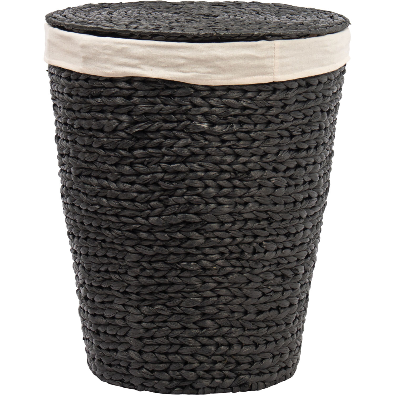 Woven Laundry Basket H: 520mm, W: 440mm Black