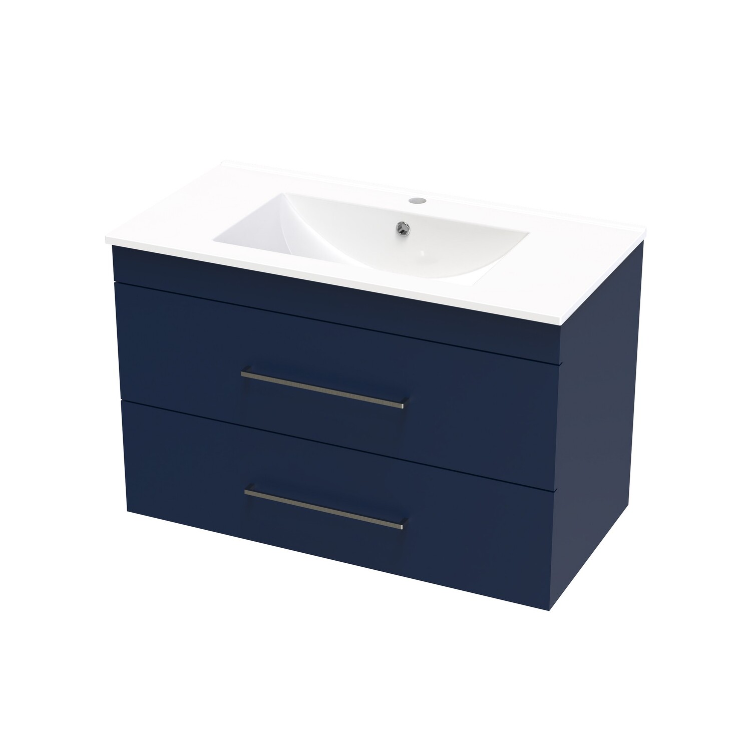 Double Drawer Wall Hung Vanity 900mm Indian Ink