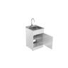 Single Cupboard Laundry Tub with Internal Shelf & Floor 555mm White
