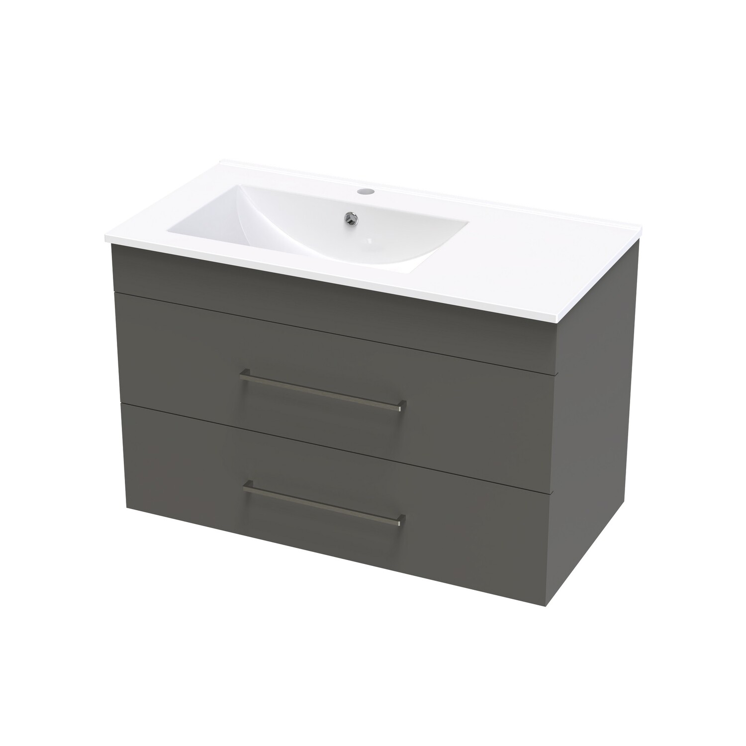Cashmere Valley 900 Left Hand Bowl Double Drawer Wall Colour