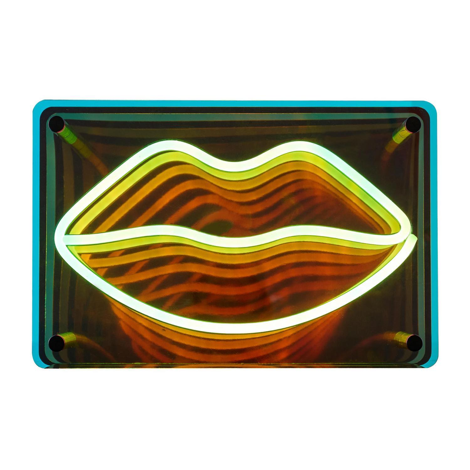 Neon Infinity Mirror Lips