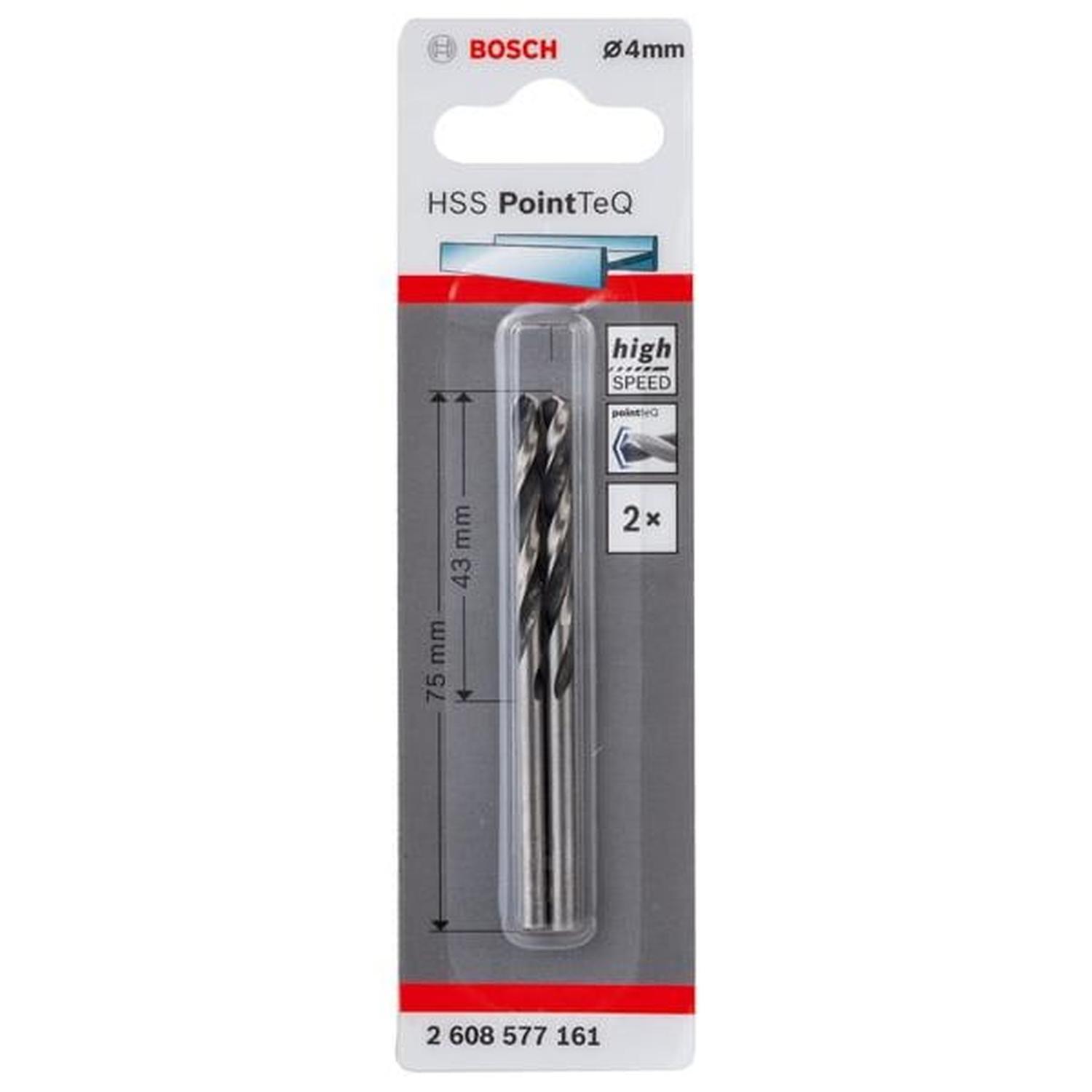 HSS Metal Twist Drill Bit 2PK 4mm