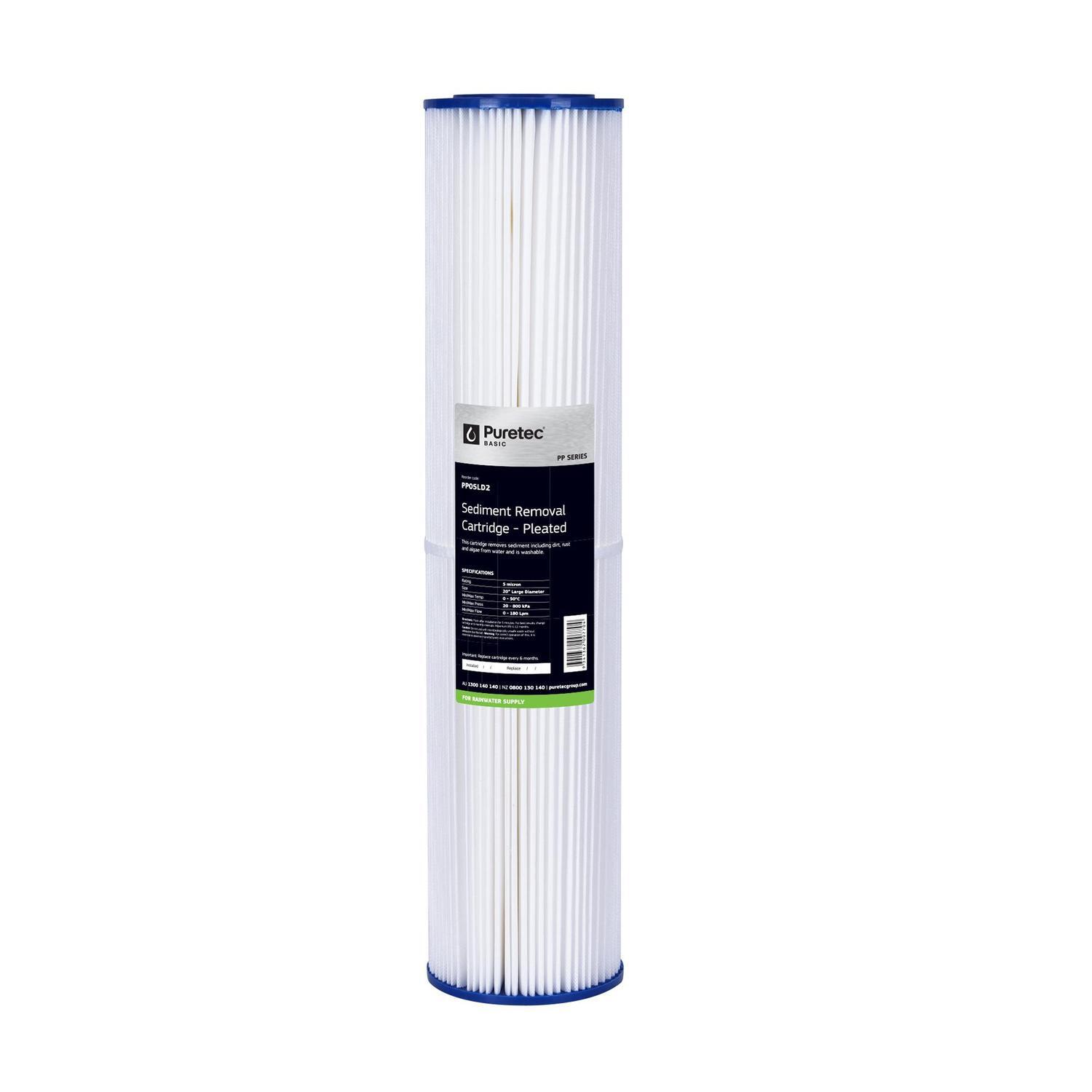 Pleated PP05LD2 Water Filter Cartridge 20 inch Large White
