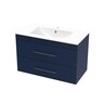 Double Drawer Wall Hung Vanity 900mm Indian Ink