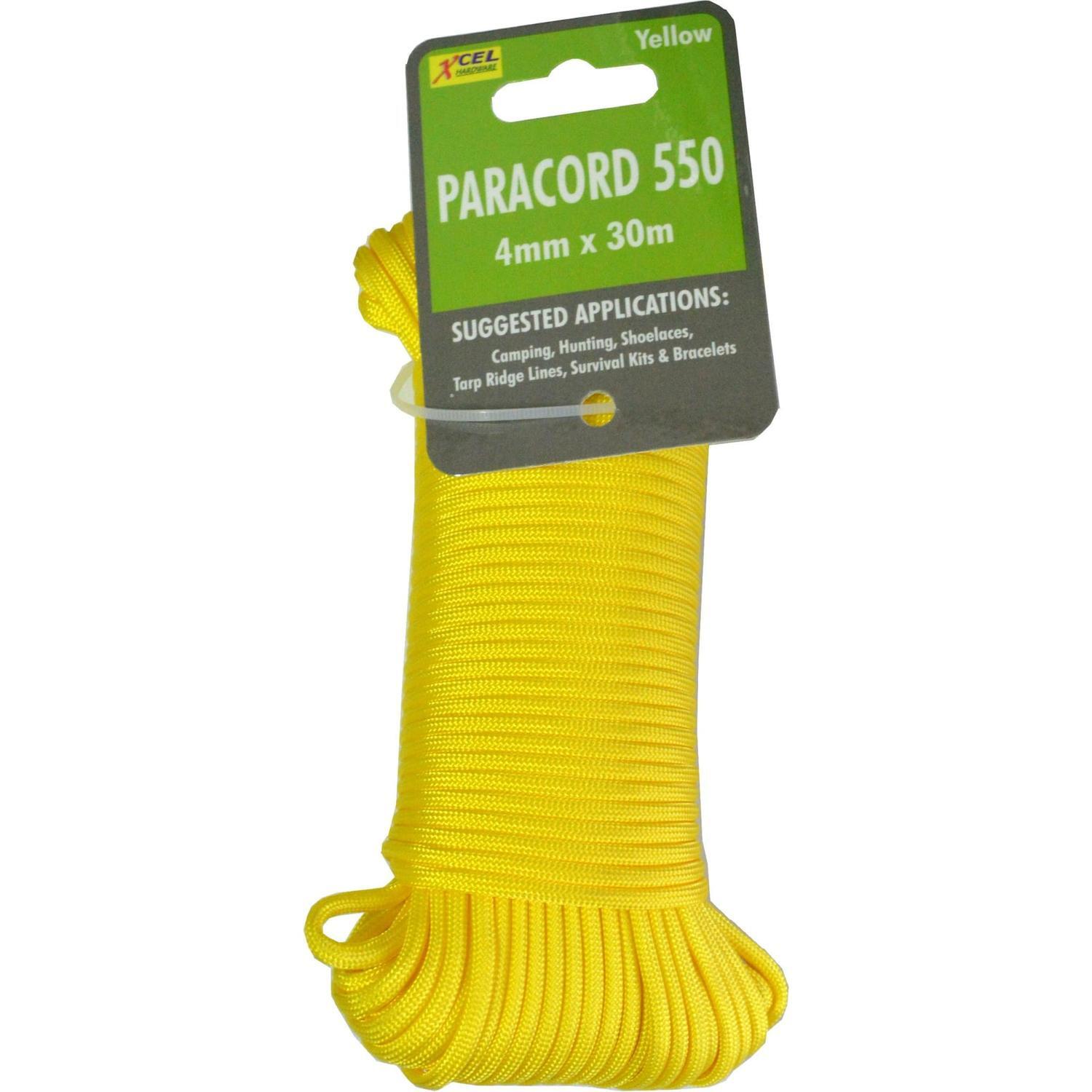 Paracord 550 4mm x 30 metres Yellow