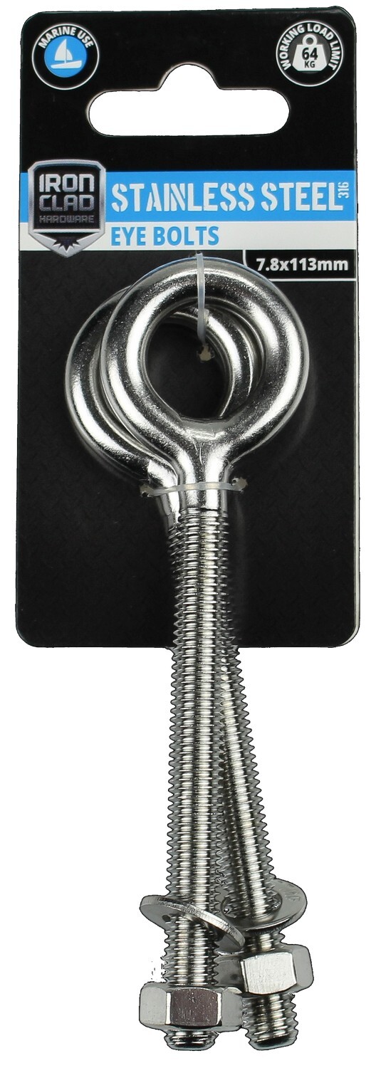 Eye Bolts 7.8x113mm Stainless Steel 316