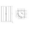 Curved Flat Wall Acrylic Shower 900 x 900 x 2015mm Chrome