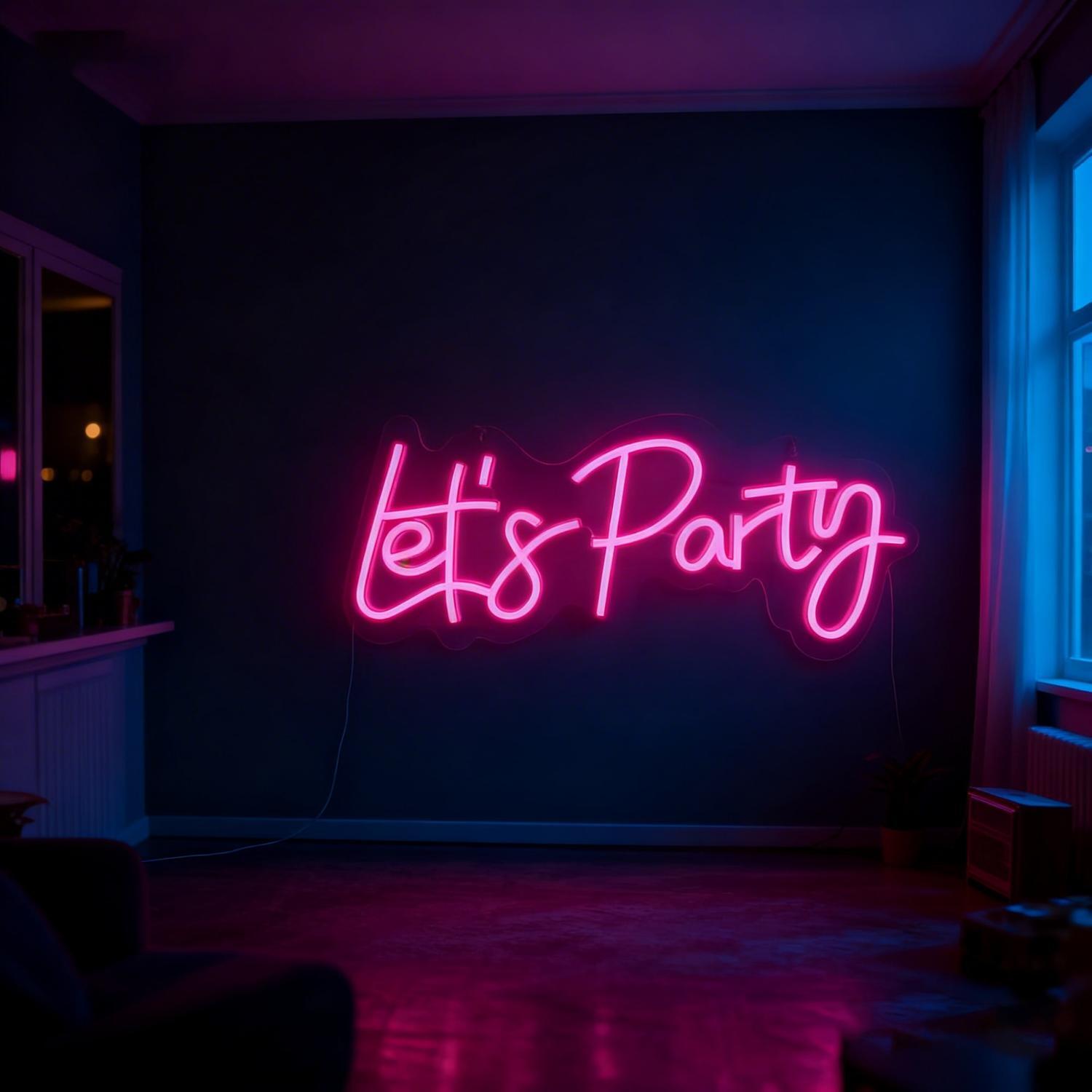 Let'S Party Neon Wall Light 330 x 660 x 20mm / 5V Pink