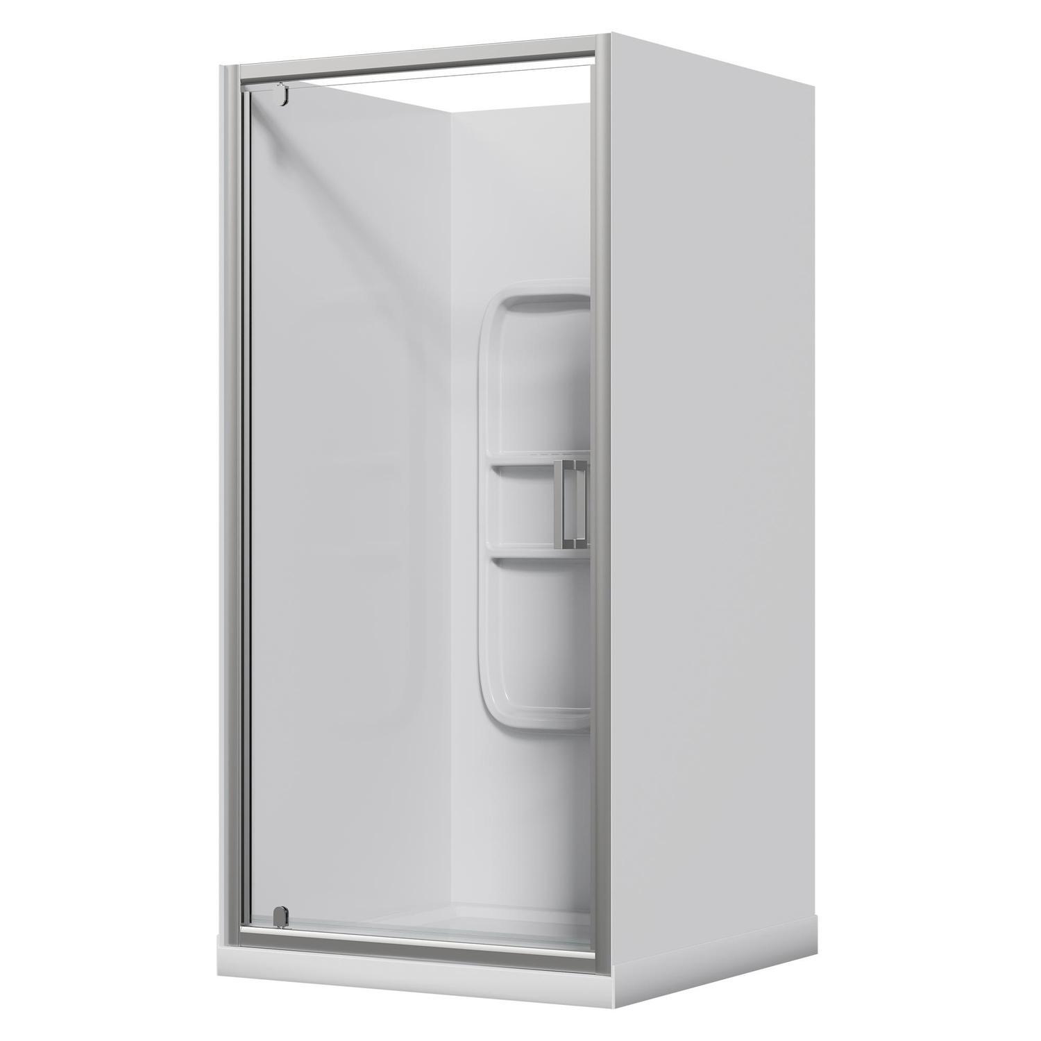 Alcove Side Mould Acrylic Shower 1000 x 1000 x 2015mm Chrome