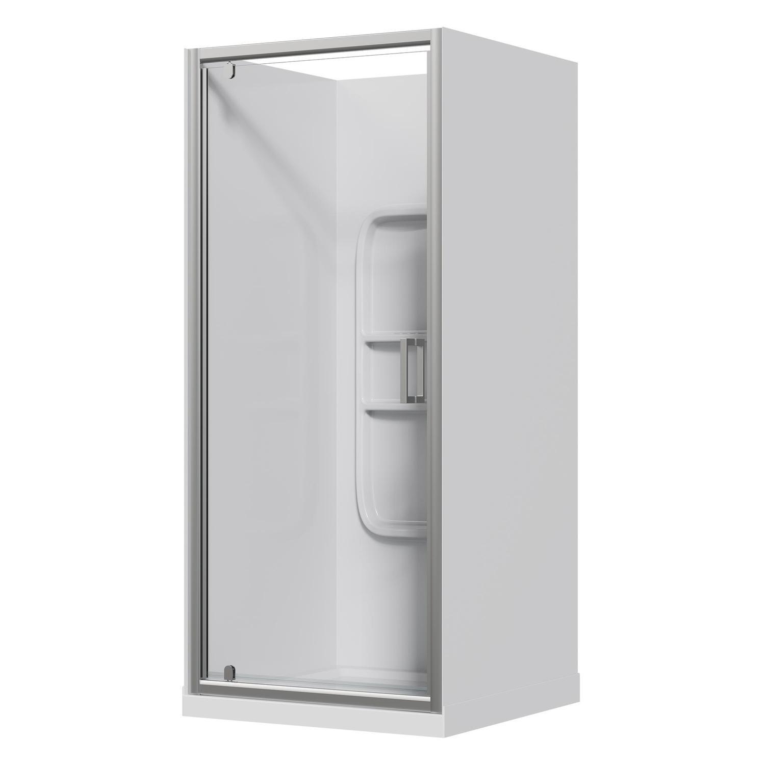 Alcove Side Mould Acrylic Shower 900 x 900 x 2015mm Chrome