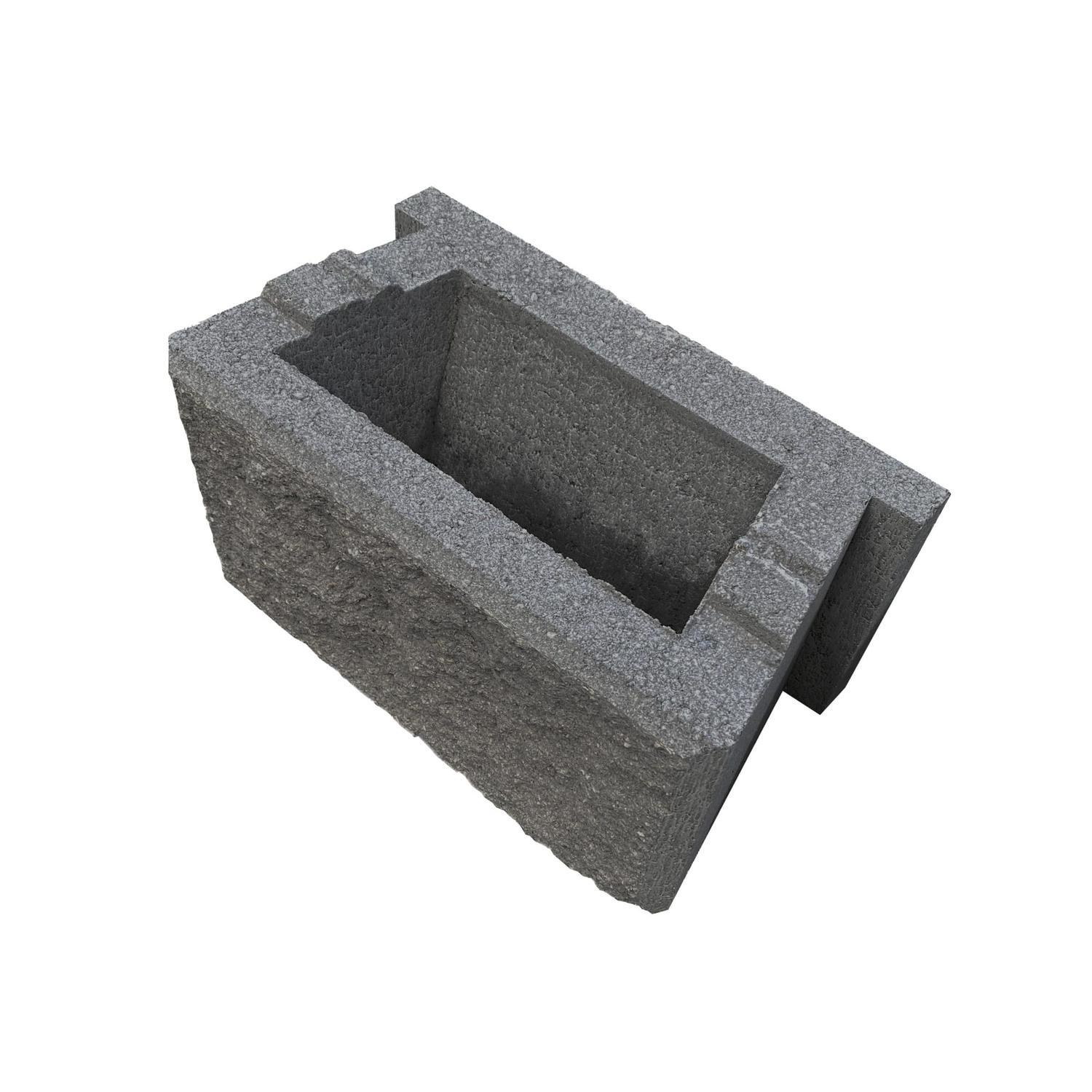 Retaining Wall Block H: 200mm, L: 390mm, D: 225mm Charcoal