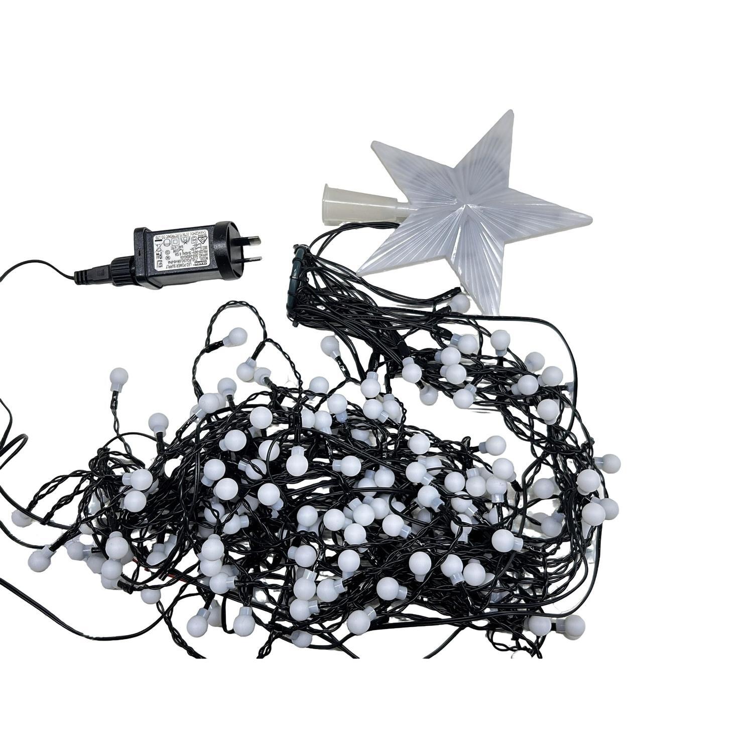 Berry Tree Lights with Star Topper 1.8m Multi-Colour and Warm White