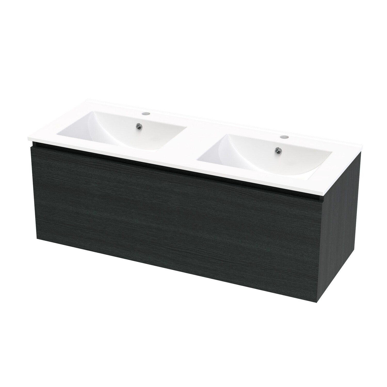 Single Drawer Double Bowl Wall Hung Vanity