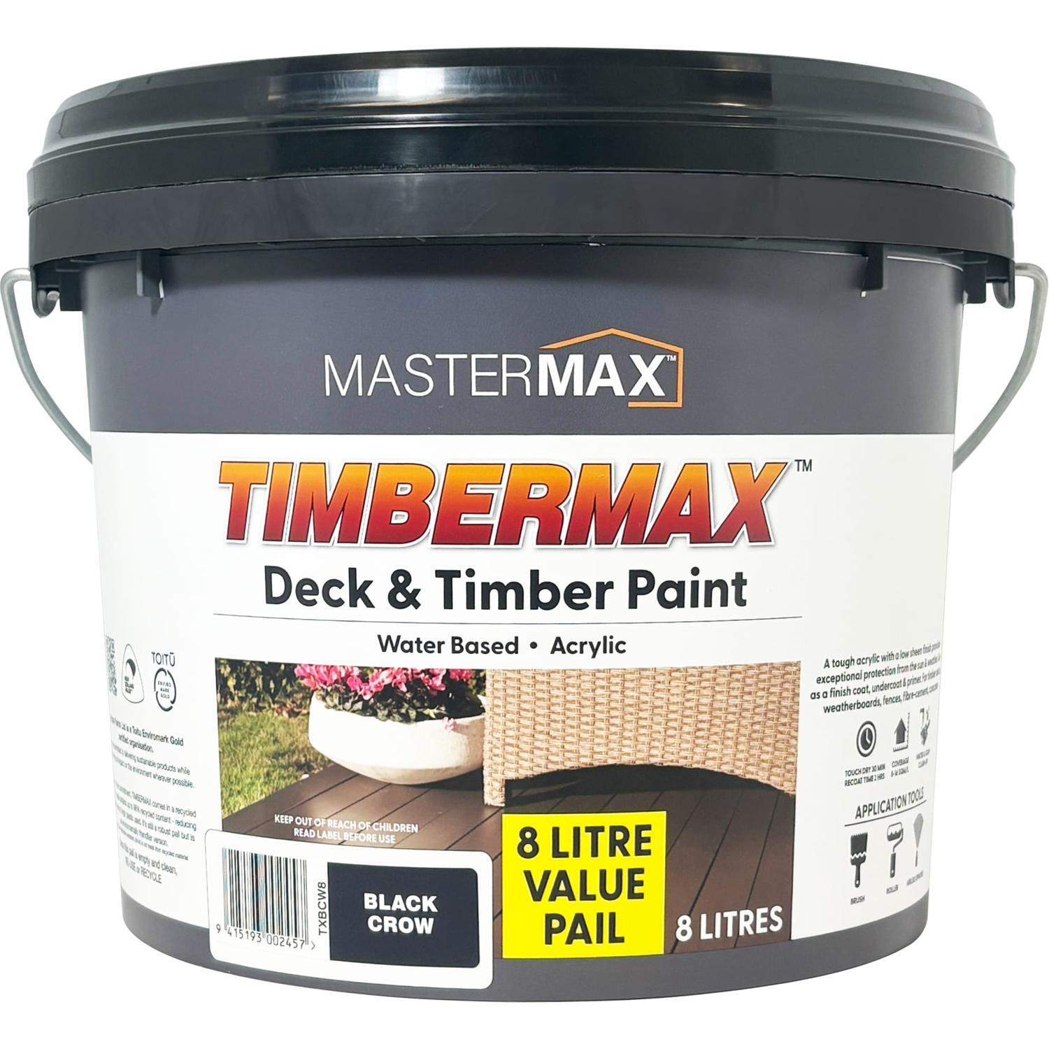 Deck and Timber Paint Water Based 8L Black Crow