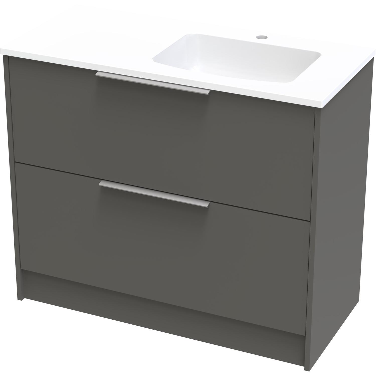 Nikau Grove 1000 Right Hand Bowl Double Drawer Floor Colour
