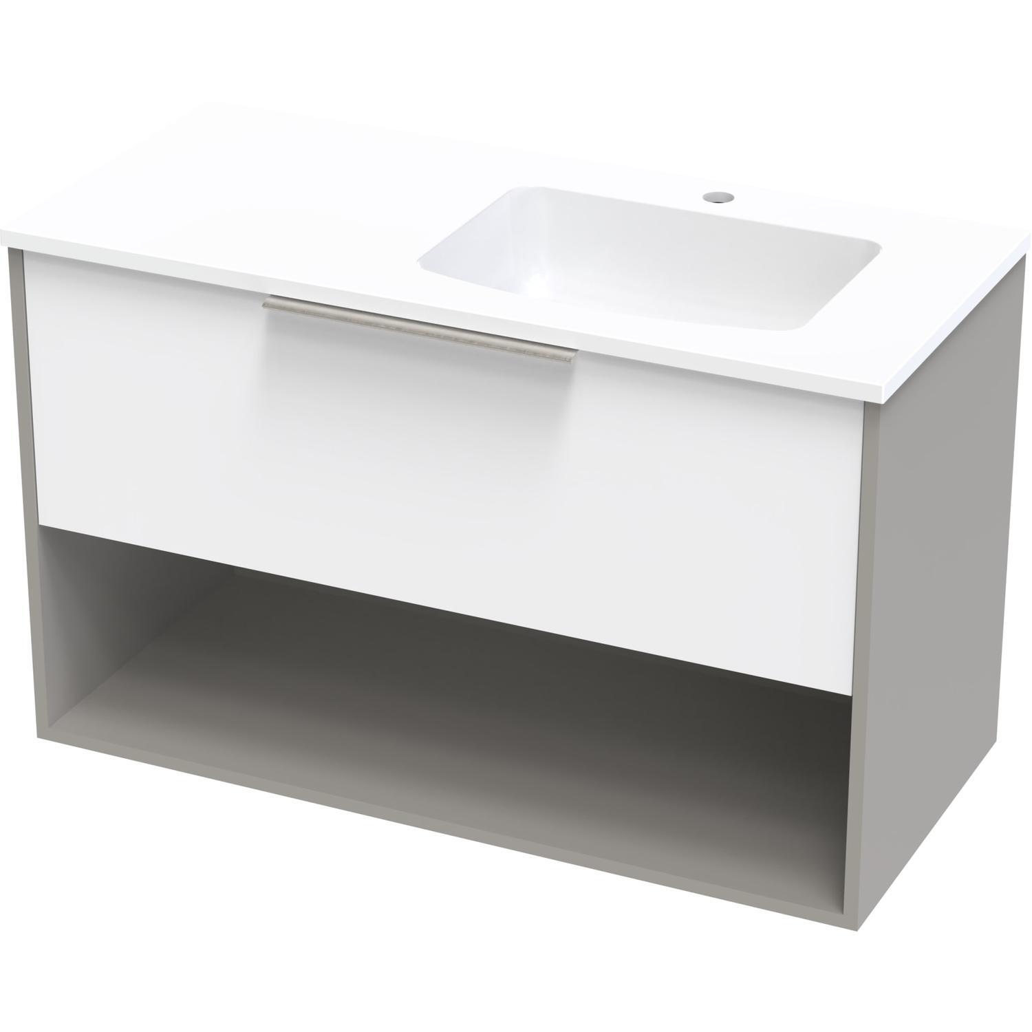 Nikau Grove 1000 Right Hand Bowl Drawer Open Ultra Gloss White/Colour