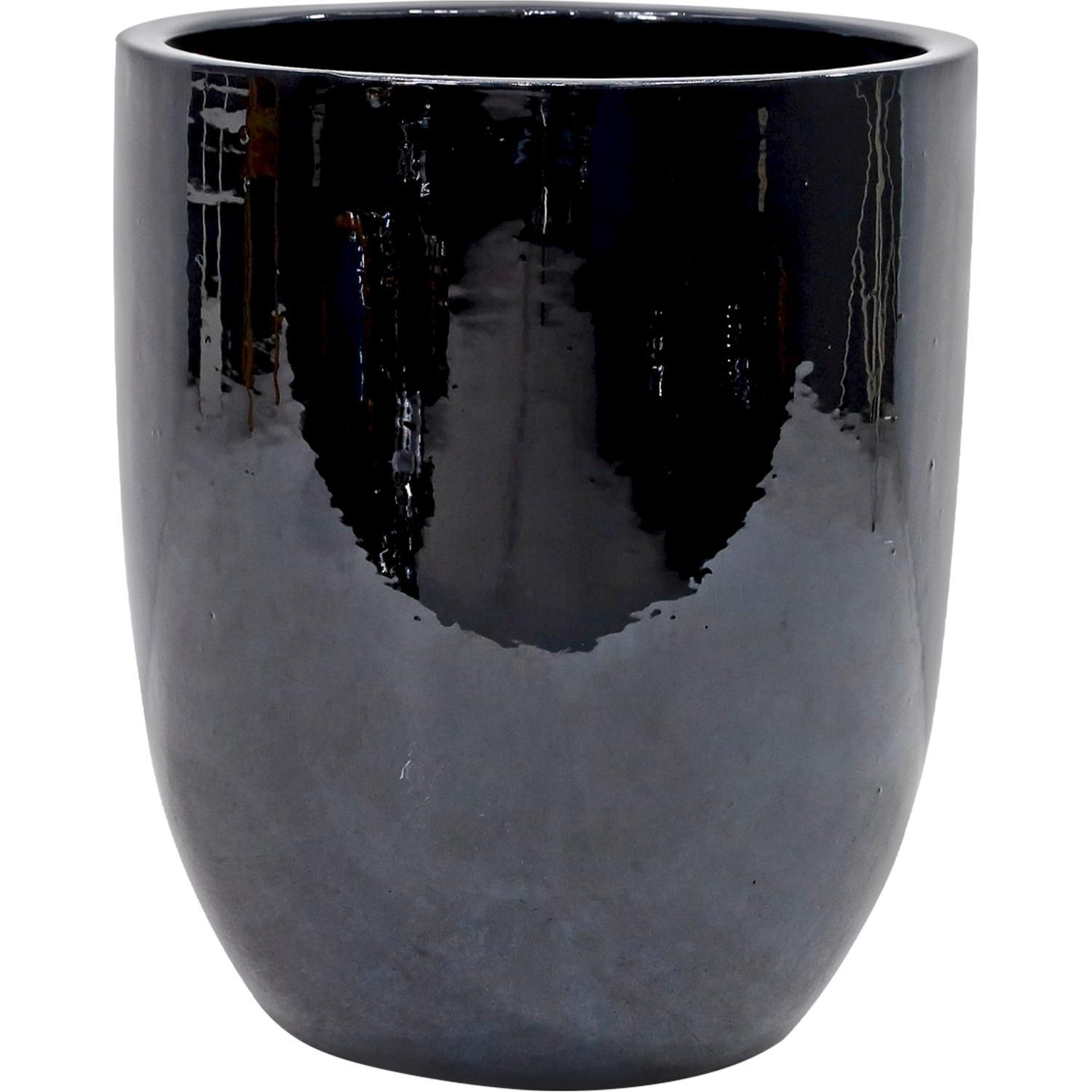 Glazed Corsica Ceramic Pot Small Black
