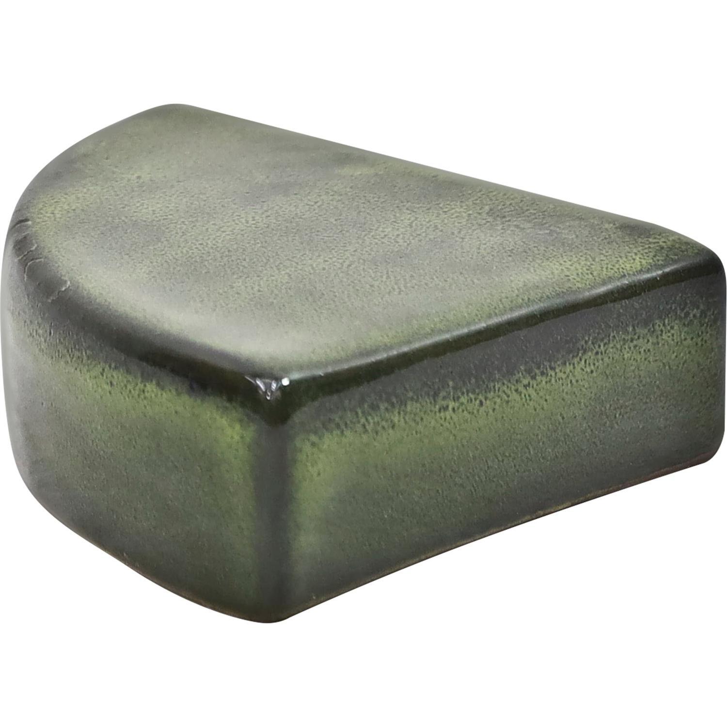 Glazed Round Pot Feet Forest Green