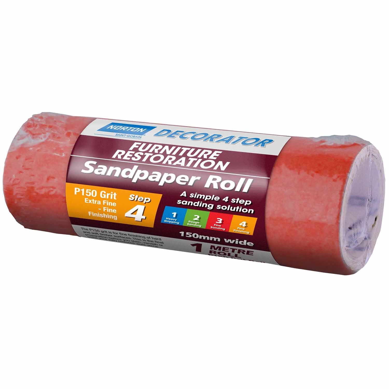 Sand Paper Rework Norton | Decorator Furniture Restoration Sand Paper 150 Grit 150mm x 1m ...