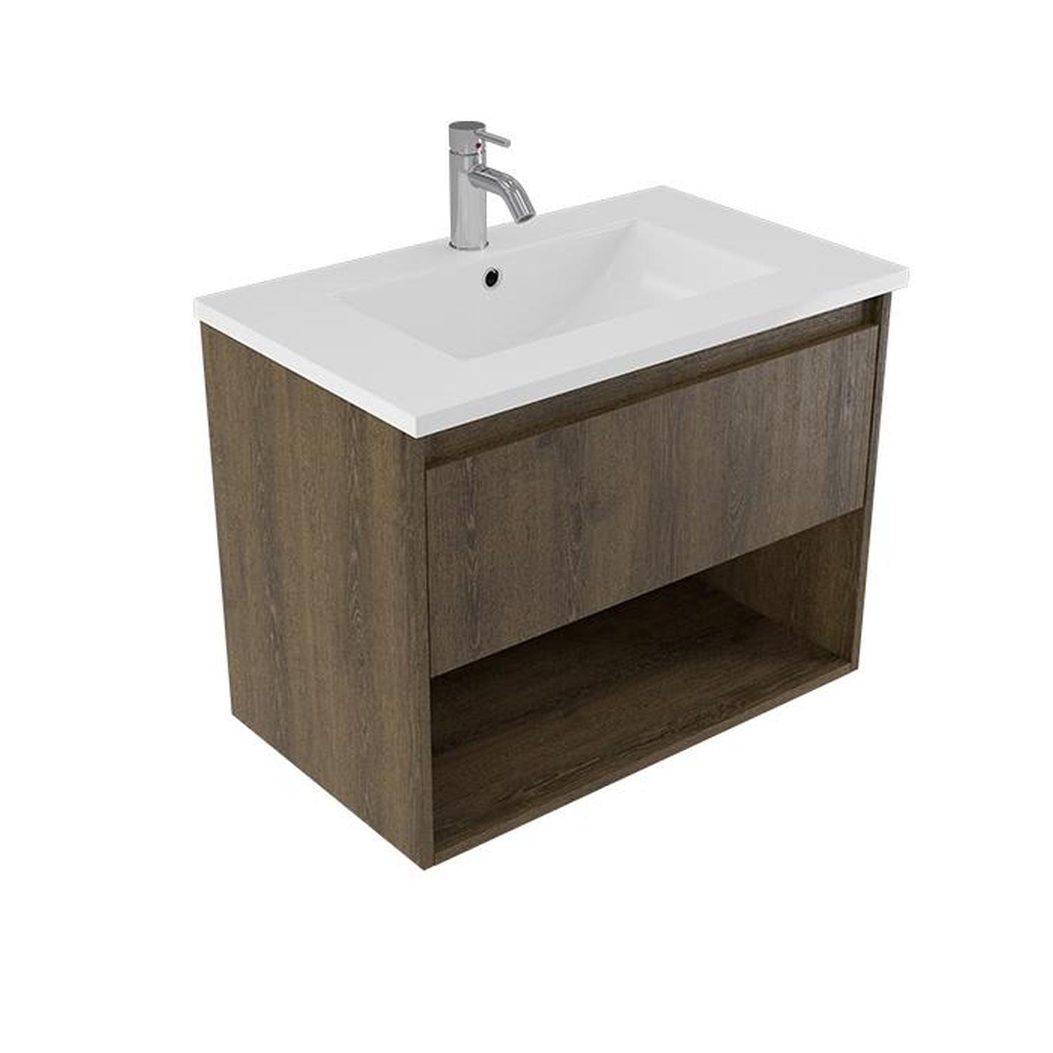 Wall Vanity 750mm Smokey Oak