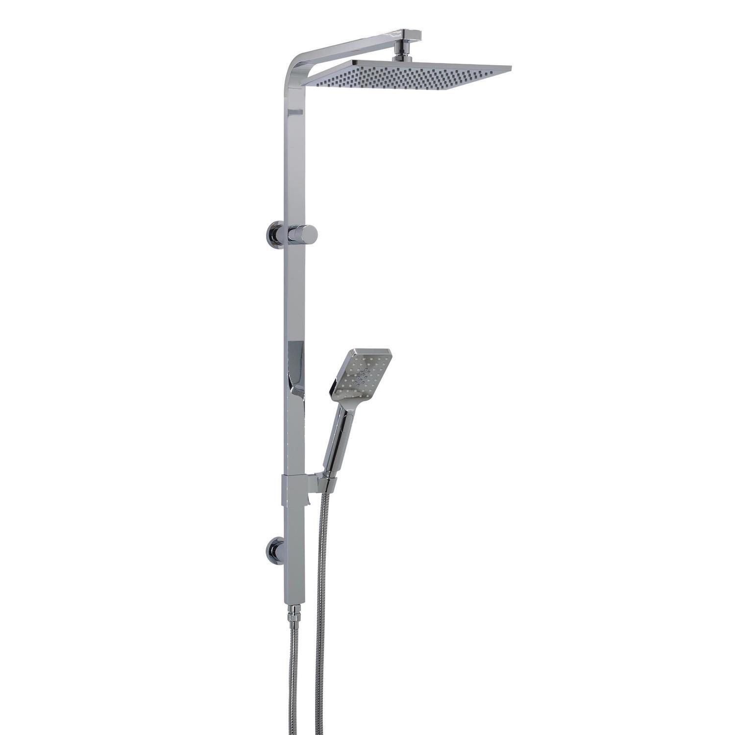 Twin Square Shower Rail  Chrome