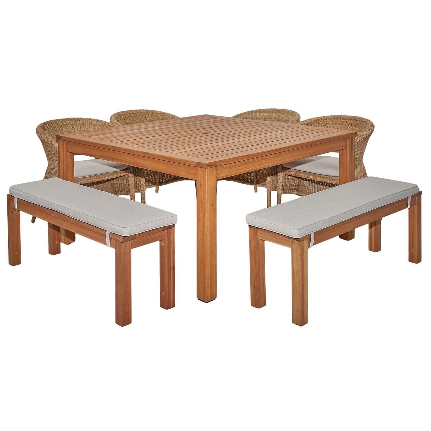 Outdoor Bench Outdoor Dining Setting 7 Piece with Bench Seat