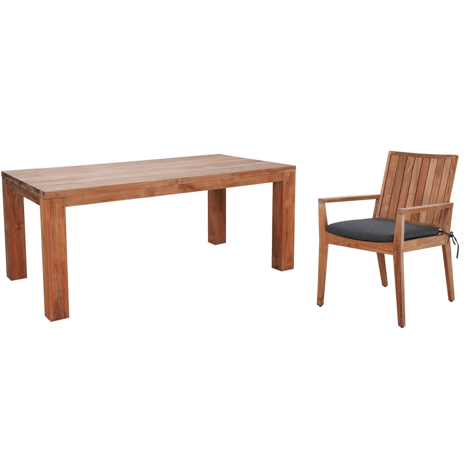 Large Outdoor Dining Setting With Arm Chairs 7 Piece
