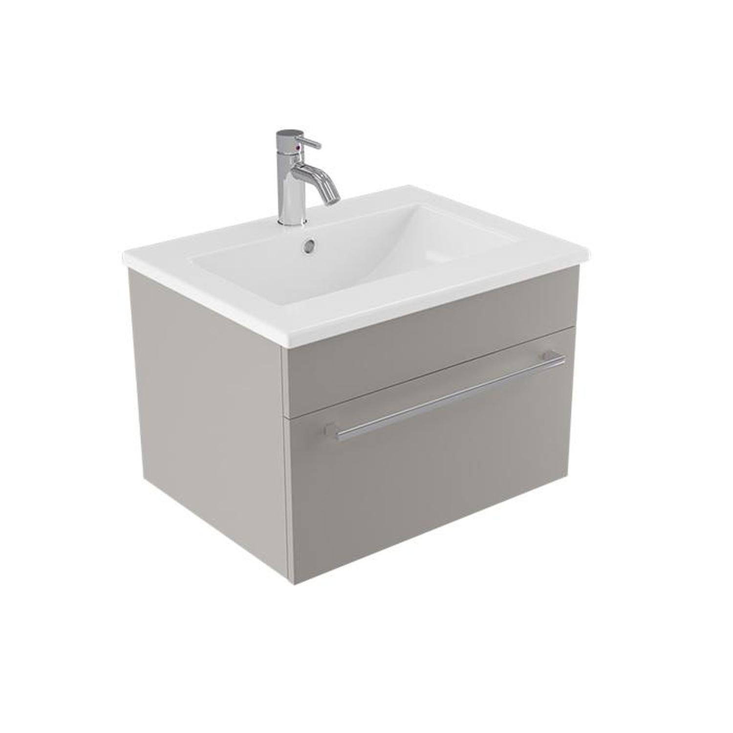 Calais Wall Vanity 600mm Dawn Grey
