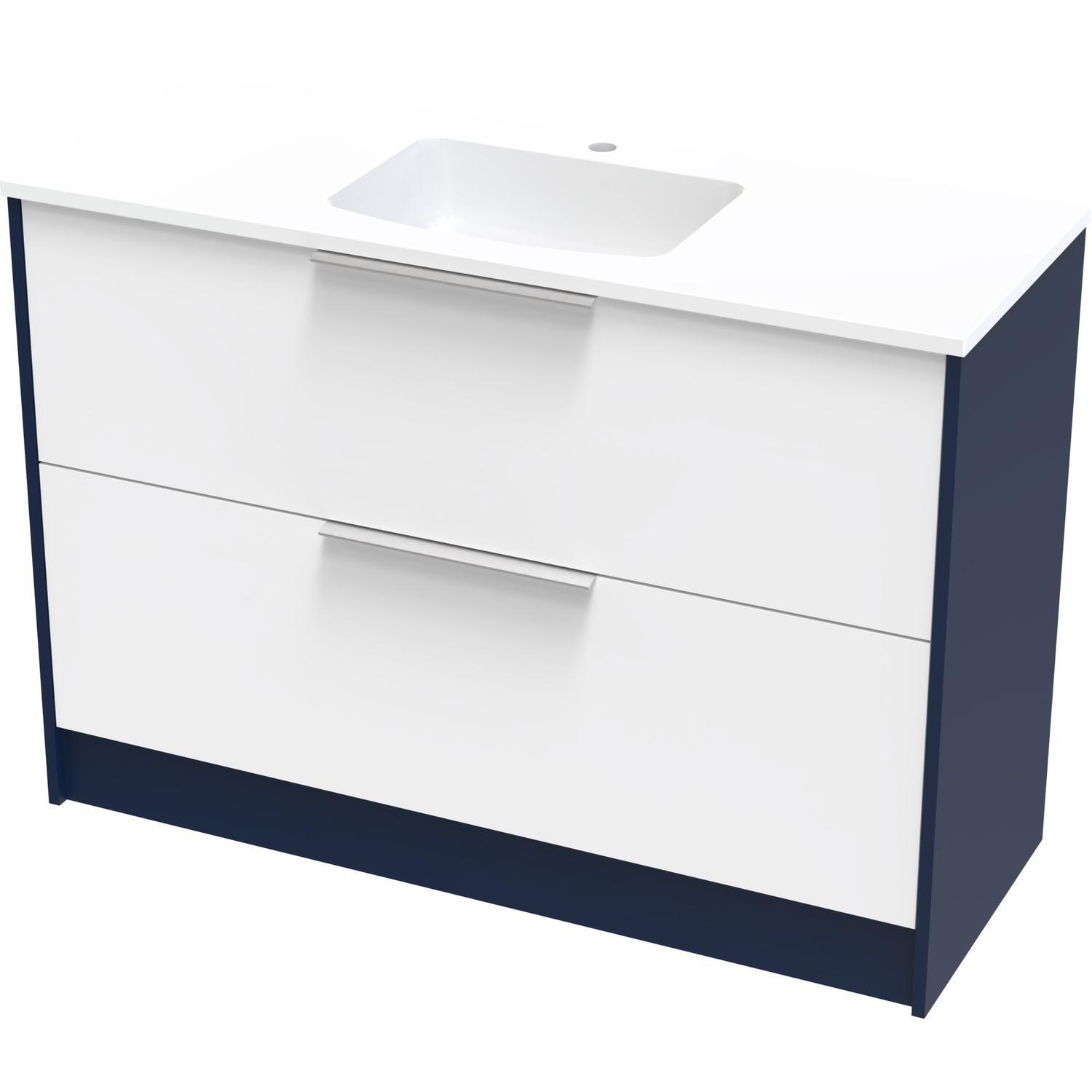 Nikau Grove 1200 Double Drawer Floor Ultra Gloss White/Colour