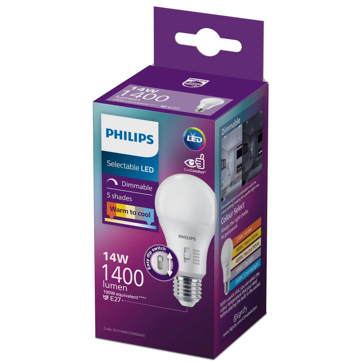 LED Bulb 14 Watt 1400 Lumen E27 5Cct Dim  Frosted
