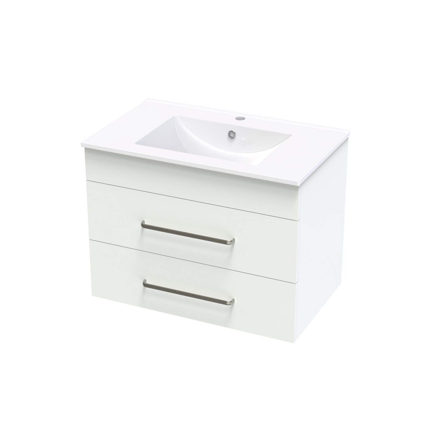 Pacific 750 Double Drawer Wall White Melamine