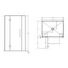 Alcove Frameless Hinged Corner Mould Acrylic Shower 1200 x 915 x 1990mm Chrome