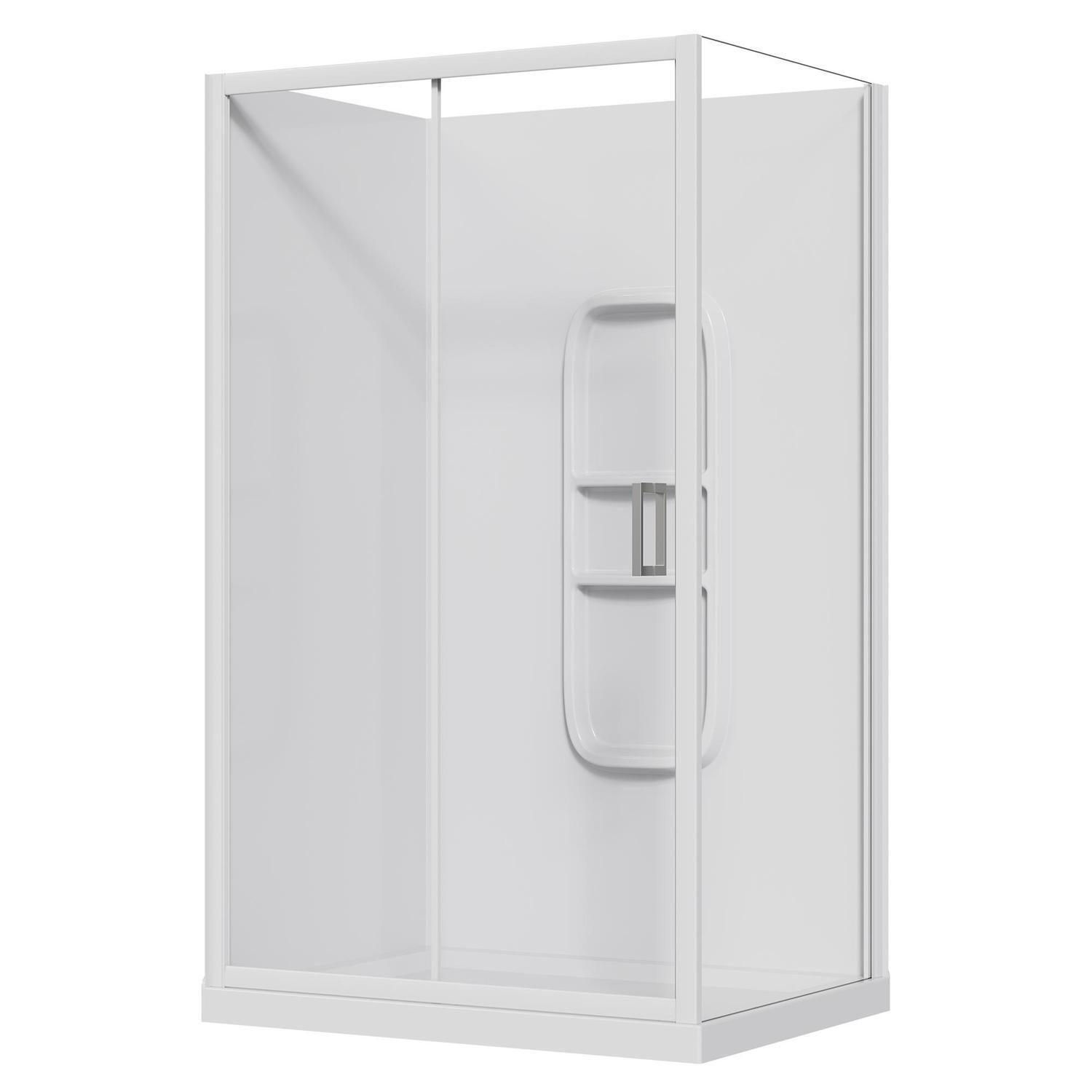 2 Sided Slider Side Mould Acrylic Shower LH 1200 x 900 x 2015mm White
